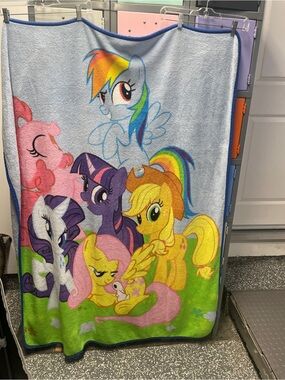 My Little Pony Kids Fleece Throw Blanket - Blue, Yellow, Pink, Purple, Green